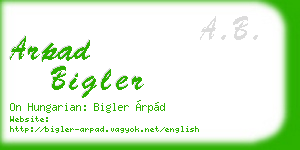 arpad bigler business card